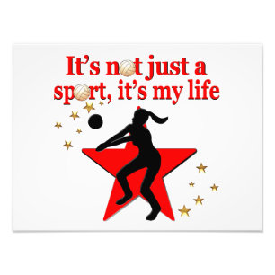 IMPRESSION PHOTO LE VOLLEYBALL ROUGE EST MON DESIGN DE VIE
