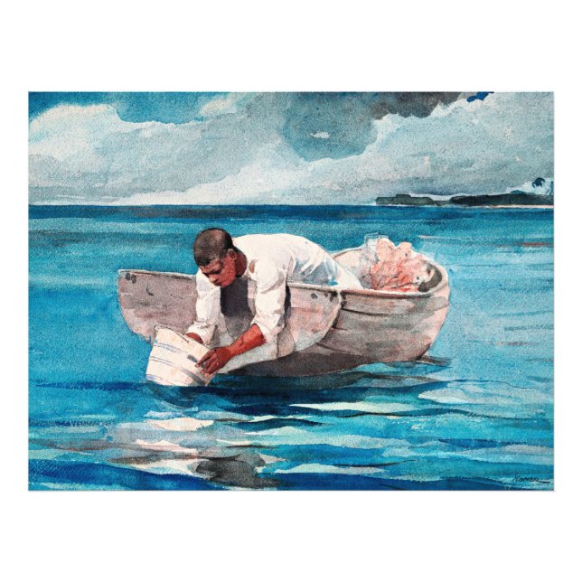 Impression Photo Le Water Fan, célèbre art de Winslow Homer, (Devant)