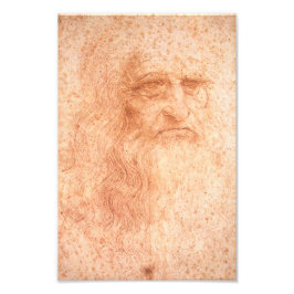 Impression Photo Léonard de Vinci Autoportrait Rouge Chalk