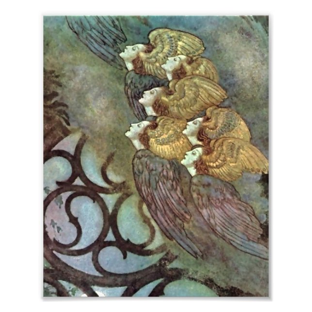 Impression Photo "Les anges" par Edmund Dulac (Devant)