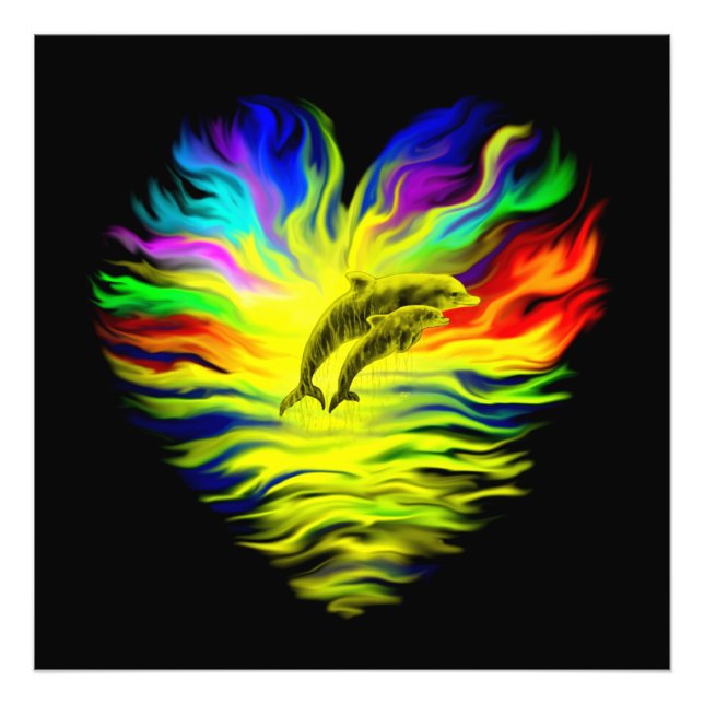 Impression Photo Les dauphins sous le soleil (Devant)