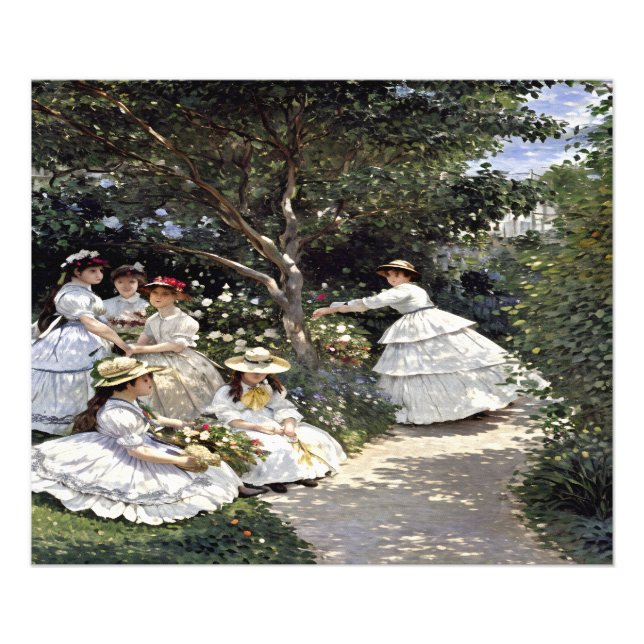Impression Photo Les femmes dans le jardin - Portrait de l'élégance (Devant)