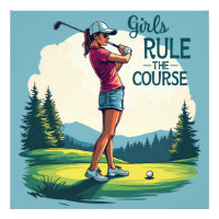 Les filles gouvernent le parcours Retro Golf Illus