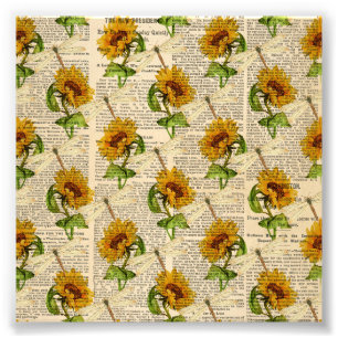 Impression Photo Les libellules des tournesols style terroir de l'a