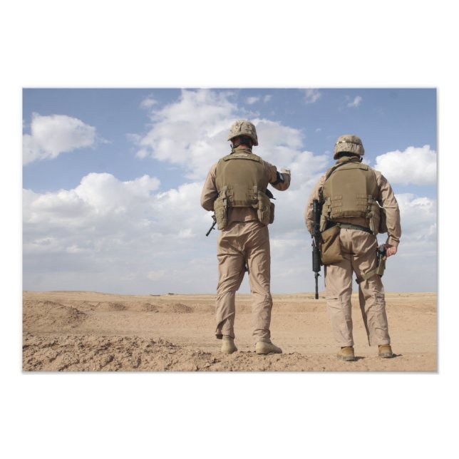 Impression Photo Les marines cherchent l'horizon de l'activité insu (Devant)