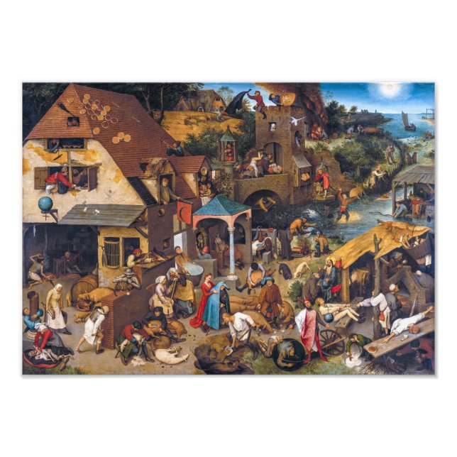 Impression Photo Les proverbes hollandais | Pieter Bruegel l'Ancien (Devant)