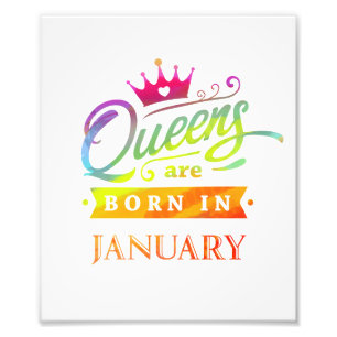 Impression Photo Les reines sont nés Janvier Cadeau Anniversaire