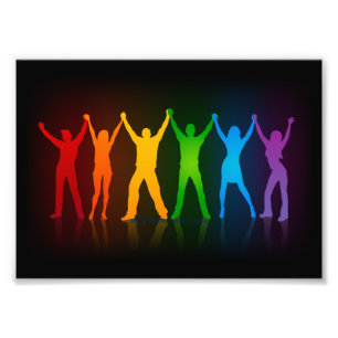 Impression Photo Les six silhouettes debout de Slipperyjoe, bras le