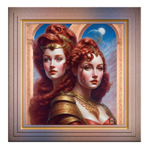 Impression Photo Les soeurs Red AI Concept Art de Xzendor7
