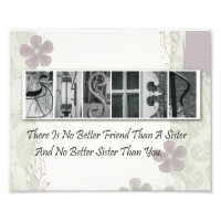 Lettre alphabet 8x10 Soeur photographique (Fleur)