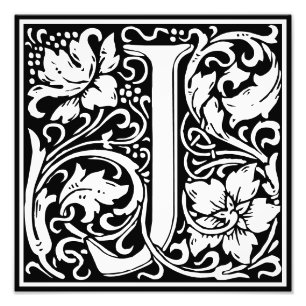 Impression Photo LETTRE MONOGRAPHIQUE J Alphabet Floral Imprimer