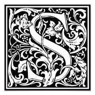 Impression Photo LETTRE MONOGRAPHIQUE S ALPHABET Floral