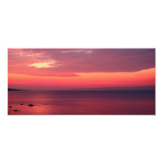 Impression Photo Lever De Soleil Rose En Bord De Mer