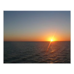 Impression Photo Lever du soleil à Sea III Océan Horizon
