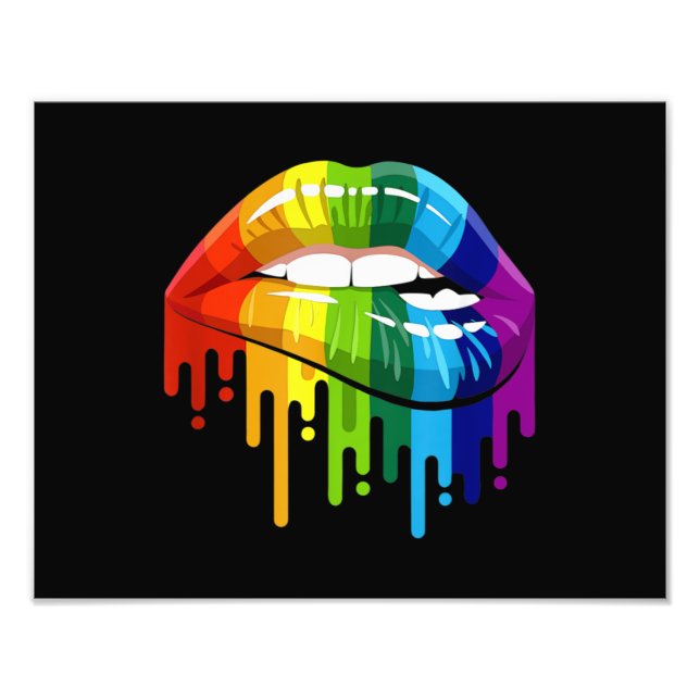Impression Photo LGBT Rainbow Lip Gay pride (Devant)