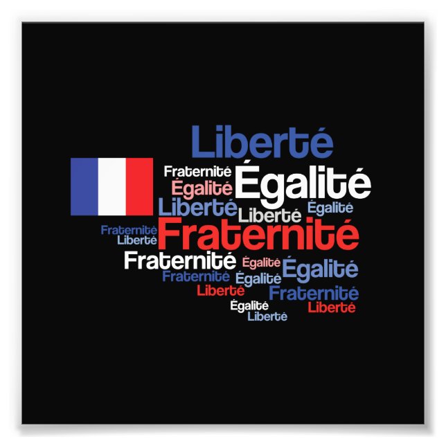 Impression Photo Liberté, Égalité, Fraternité nationale française (Devant)