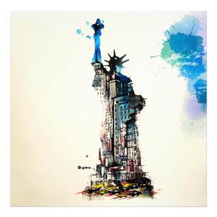 Impression Photo Liberty New York City Travel Love Aquarelle