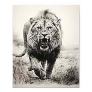 Impression Photo Libre Spirit Lion noir et blanc