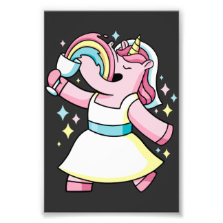 Impression Photo licorne et arc-en-ciel
