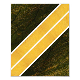 Impression Photo Lignes blanches d'or vert
