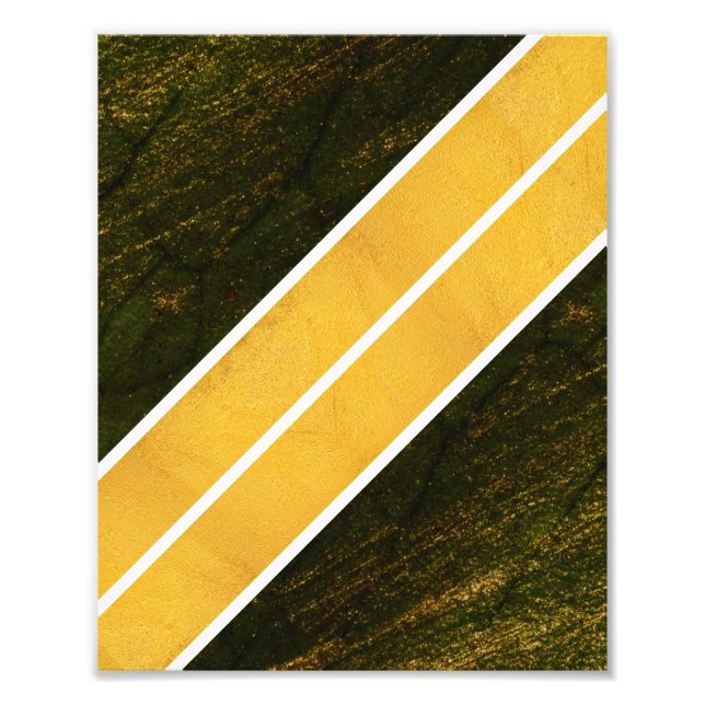 Impression Photo Lignes blanches d'or vert (Devant)