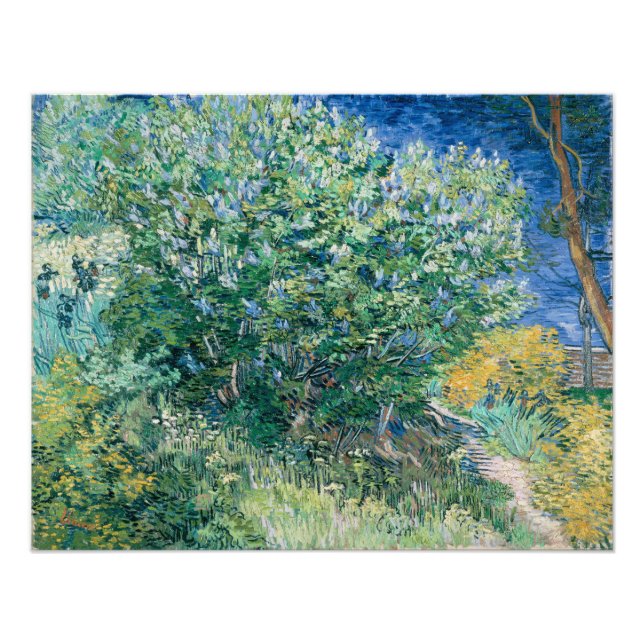 Impression Photo Lilac Bush (Lilacs) par Vincent Van Gogh (Devant)