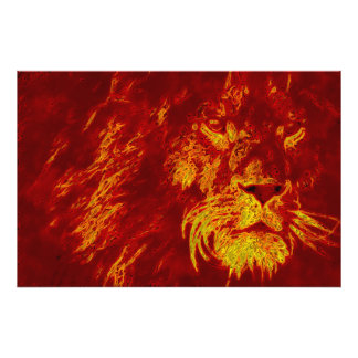 Impression Photo Lion de feu