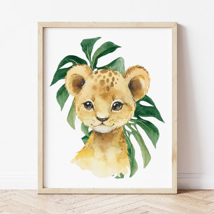 Impression Photo Lion, Jungle Animals, Safari Animals, Palm Leaves