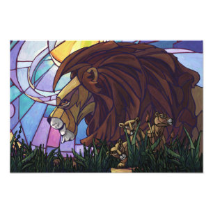 Impression Photo Lion Roi et ses petits