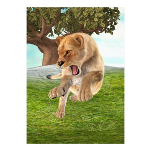 Impression Photo Lionne Chasseuse