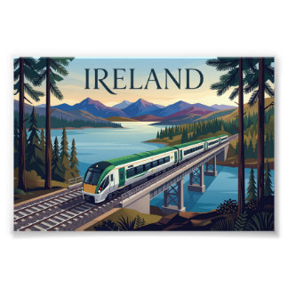 Impression Photo L'Irlande en train – L'art d'affiche ferroviaire