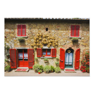 Impression Photo L'Italie, Lucignano, les Chutters rouges et la ré