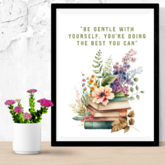 Impression Photo livres floraux avec citation d'amour personnel
