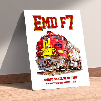 Impression Photo Locomotive diesel EMD F7 Santa Fe Warbonnet.