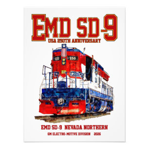 Impression Photo Locomotive patrimoniale EMD SD-9 USA 250e annivers