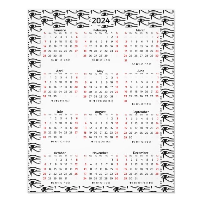 Impression Photo L'Oeil De Horus Motif Égyptien 2024 Calendrier (Devant)