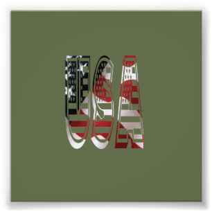 Impression Photo Logo américain du drapeau américain