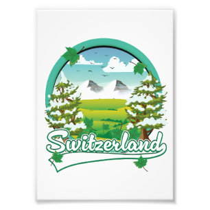 Impression Photo Logo de voyage rétro Suisse