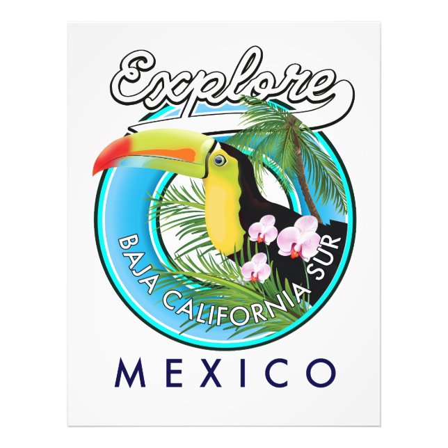 Impression Photo Logo rétro de Baja California Sur Mexico (Devant)