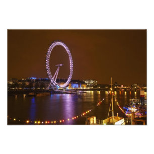 Impression Photo London Eye, Tamise et lumières de