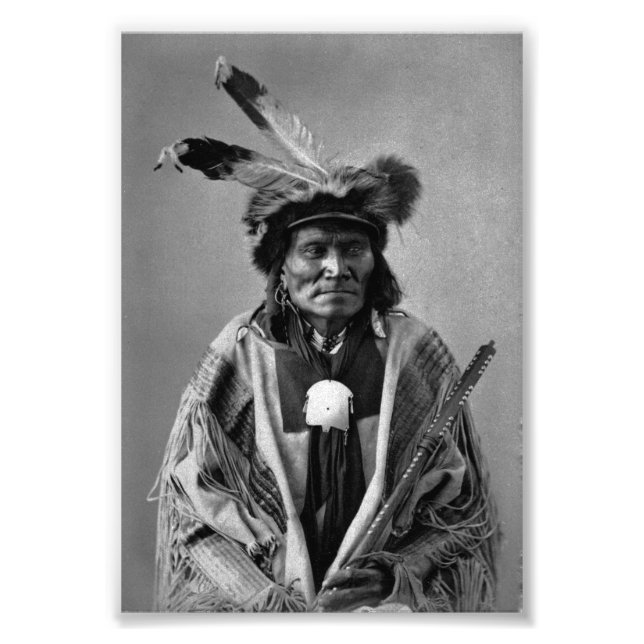 Impression Photo Long Fox-To-Can-Has-Ka. Tachana, Yankton Sioux (Devant)