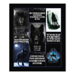 Impression Photo Loup noir je ne perds jamais ni
