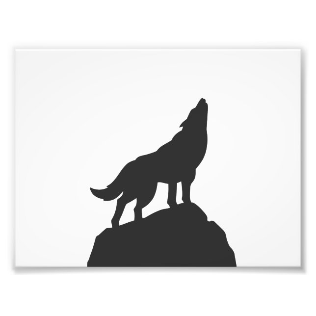 Impression Photo loup silhouette hurler - Choisir la couleur arrièr (Devant)
