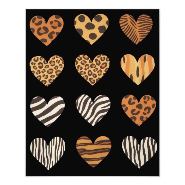 Impression Photo Love Heart Leopard Cute Valentine's Day (Devant)