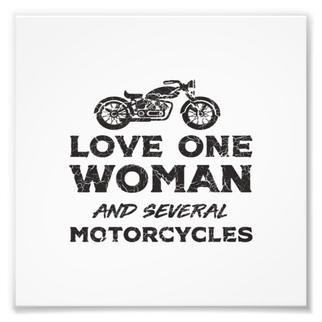 Impression Photo Love One Woman And Several Motorcycles Essential (Devant)