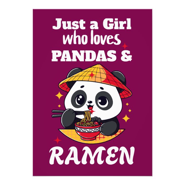 Impression Photo Love Pandas and Ramen (texte blanc) (Devant)