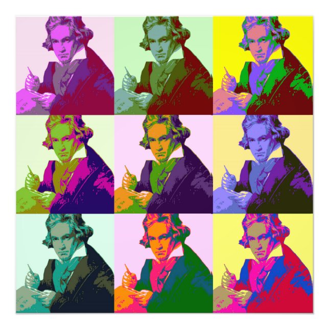 Impression Photo Ludwig Van Beethoven Pop Art (Devant)