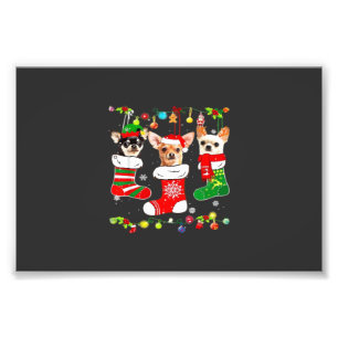 Impression Photo Lumières de Noël de Chihuahua T-Shirt Classique de