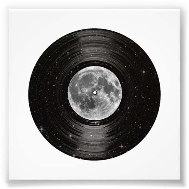 Impression Photo Lune dans l'espace Vinyl LP Record (Devant)