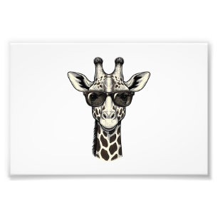 Impression Photo Lunettes de soleil de girafe cool T-shirt à gravur